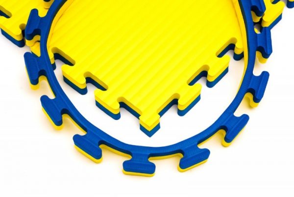 SPORTMAT GLADIATOR 4 CM VOOR JUDO GEEL/BLAUW