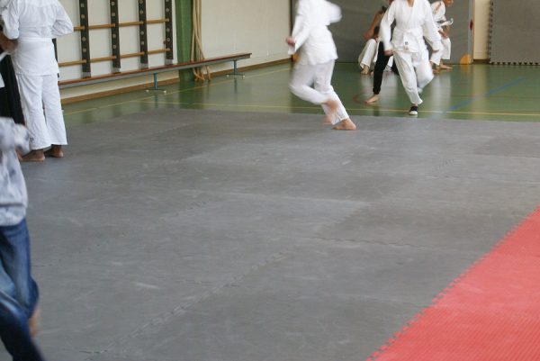 SPORTMAT GLADIATOR 4 CM VOOR JUDO ROOD/ZWART/GRIJS - Afbeelding 6